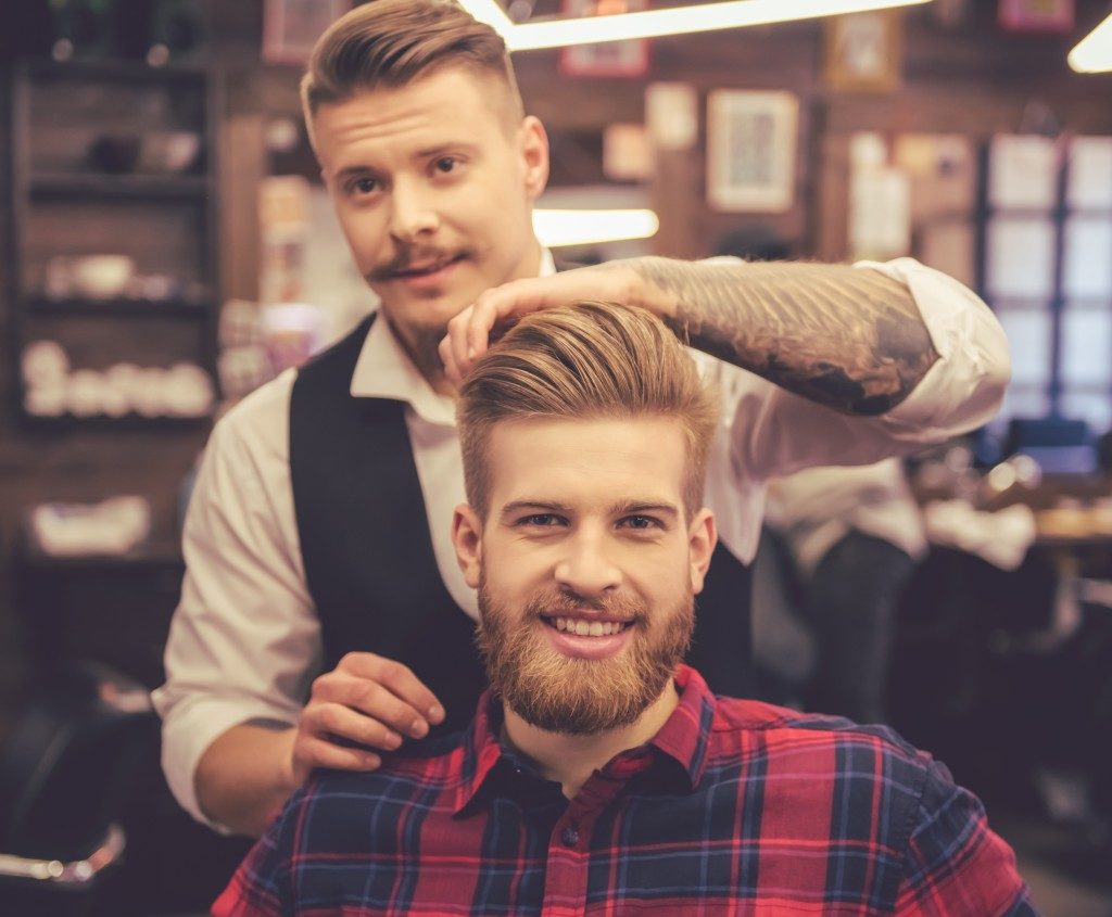 barber styling hair