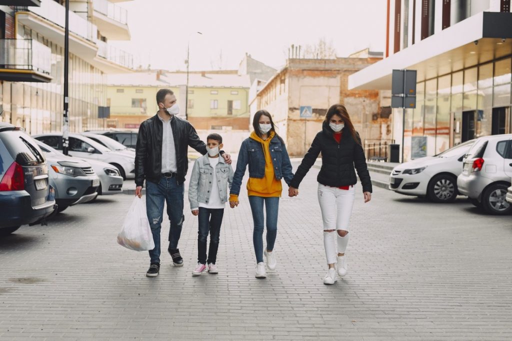 family walking