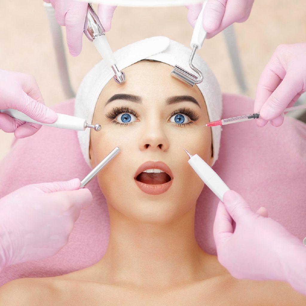 woman having facial surgery