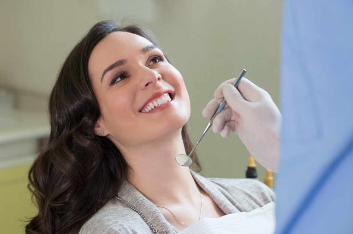 Woman having a dental check up 