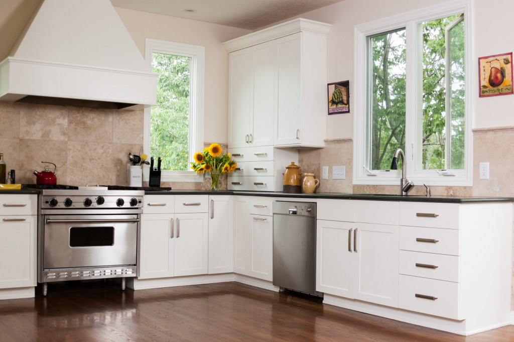An image of kitchen cabinets and drawers