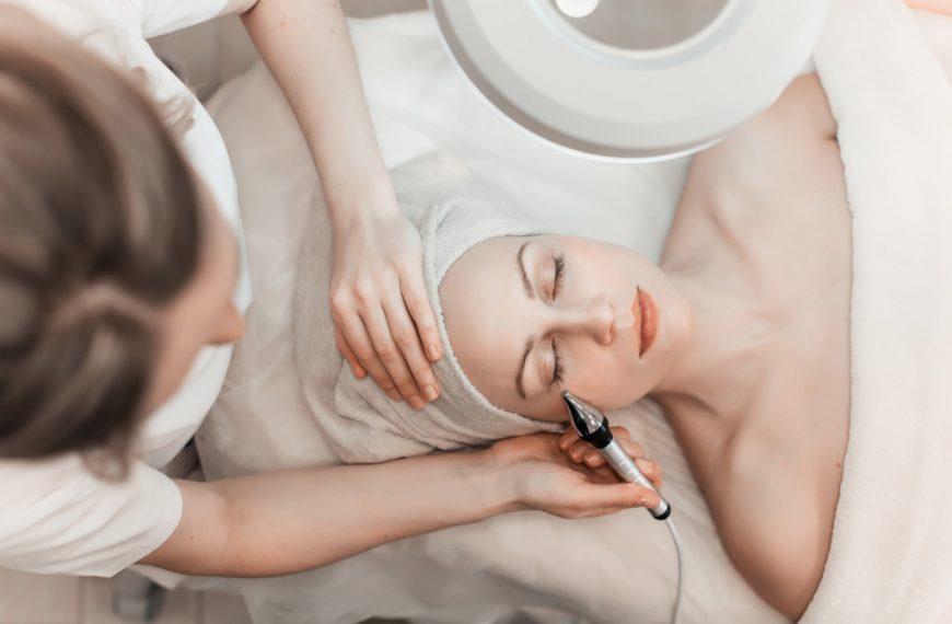 woman having her facial treatment