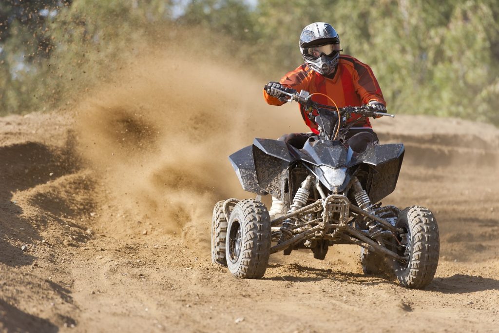 ATV rider in the action