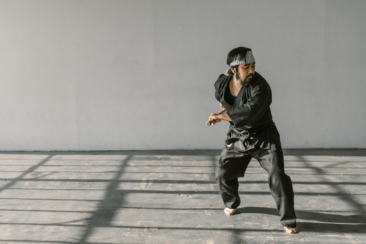 Man Engaged in Martial Art